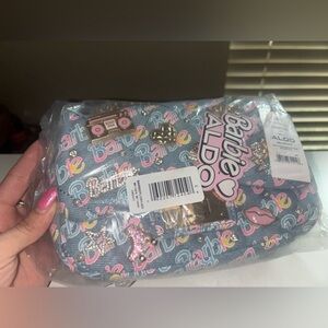 Aldo Barbie plush denim charm Crossbody Bag Nwt Rare